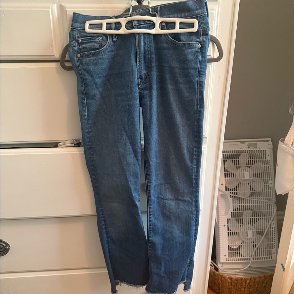 Mother insider crop step frat jeans